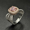 Brand New Sterling Silver, Pink Sapphire & Cubic Zirconia Ladies Ring