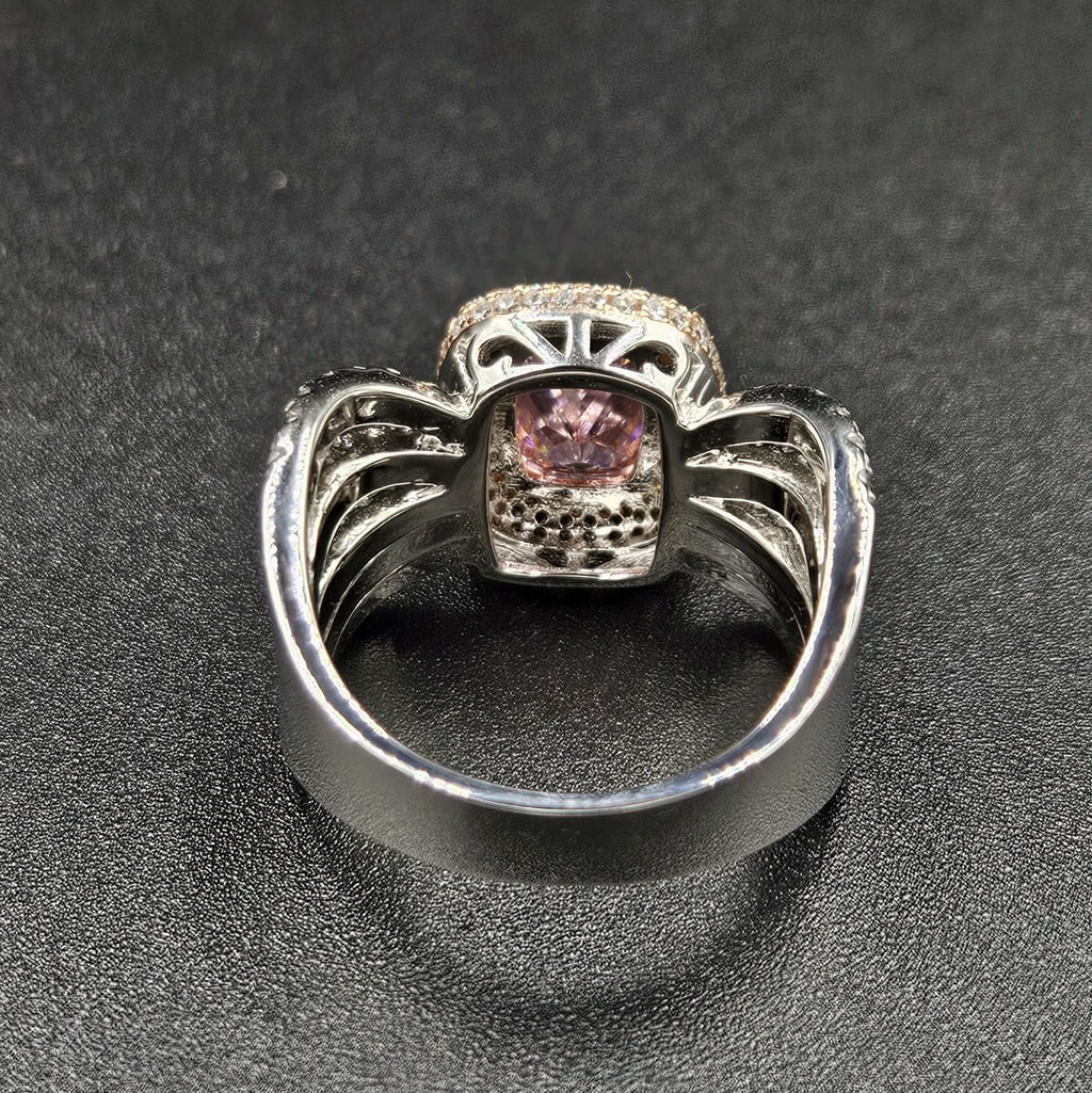 Brand New Sterling Silver, Pink Sapphire & Cubic Zirconia Ladies Ring