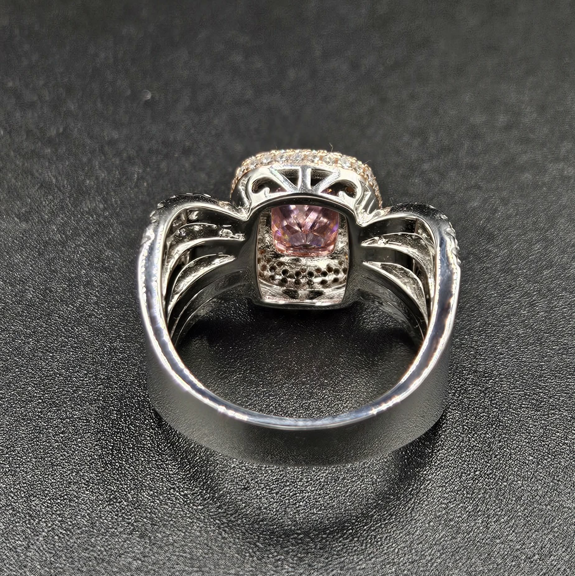 Brand New Sterling Silver, Pink Sapphire & Cubic Zirconia Ladies Ring