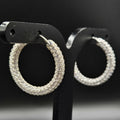Brand New, Never Worn Cubic Zirconia Silver Hoop Earrings