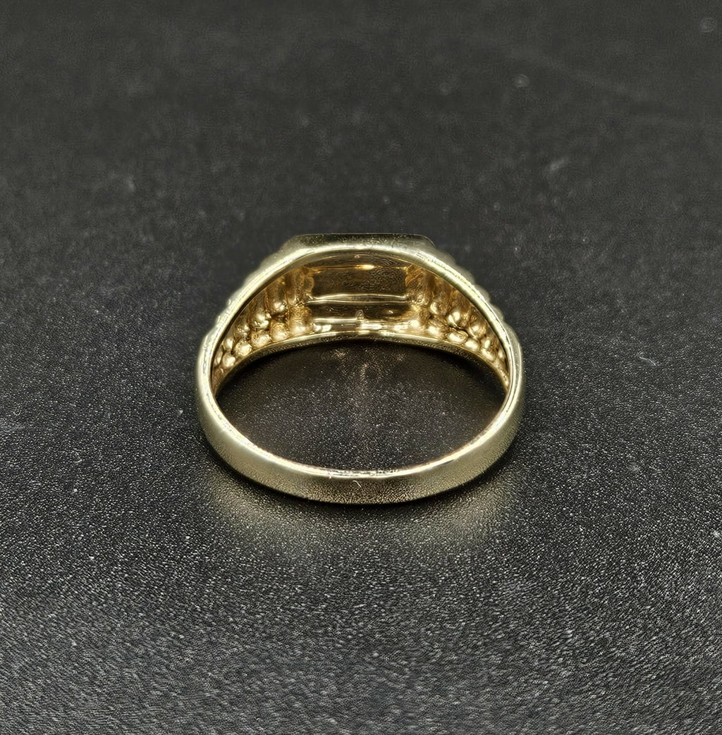 9ct Yellow Gold DAD Ring With Diamonds