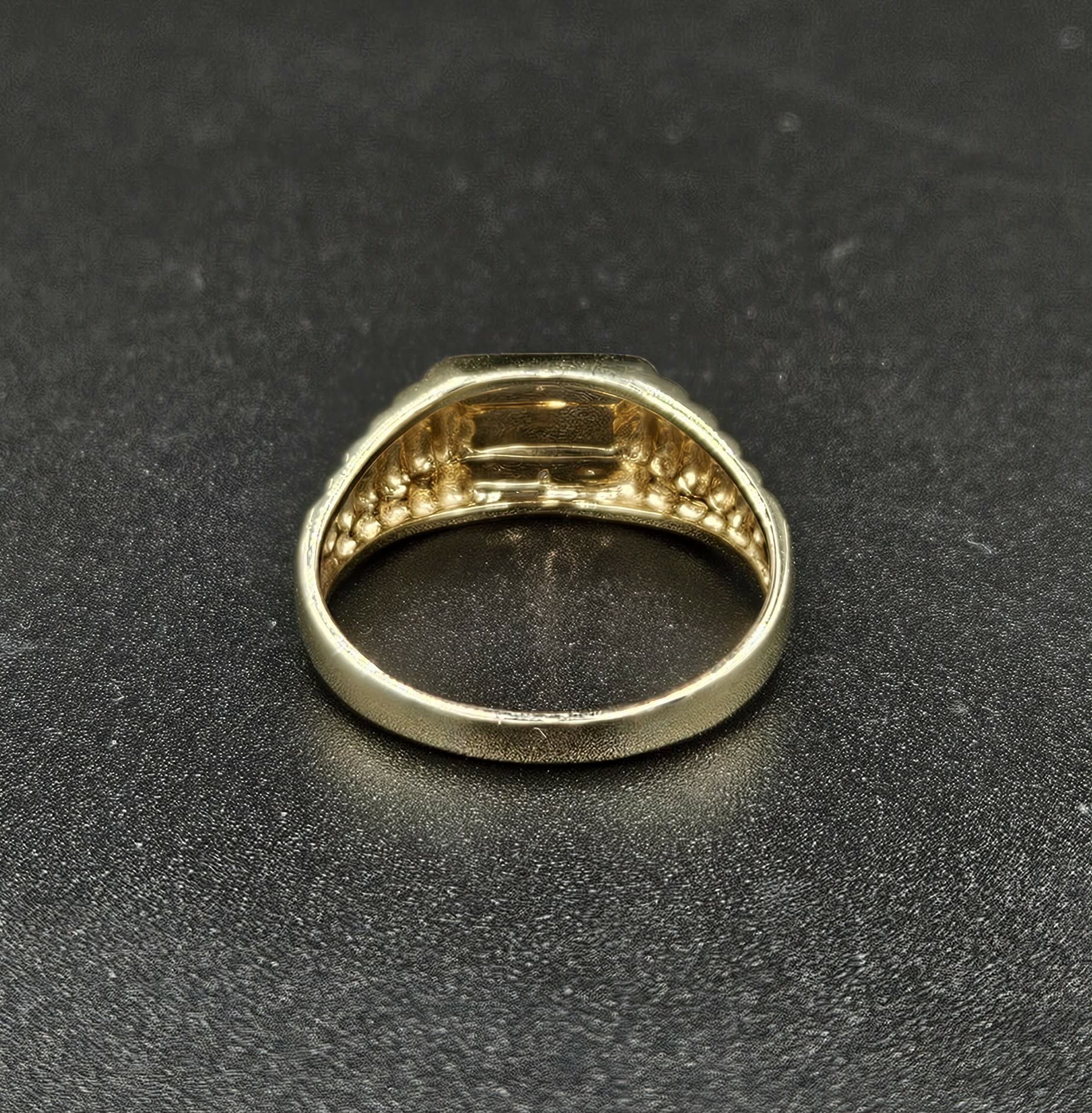 9ct Yellow Gold DAD Ring With Diamonds