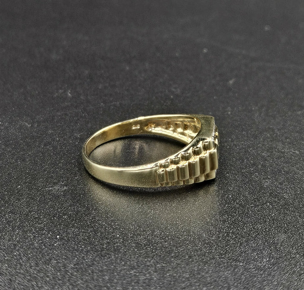 9ct Yellow Gold DAD Ring With Diamonds