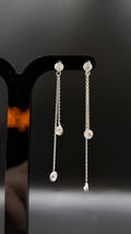 cz dangle drop earrings