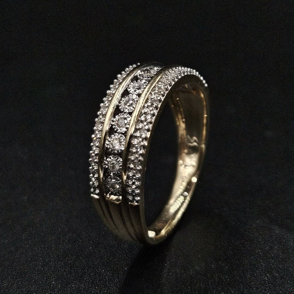 9ct Yellow Gold Diamond Ring