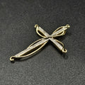 9ct Yellow Gold Diamond Twisted Cross Design