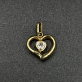 9ct Yellow Gold Cubic Zirconia Heart Pendant