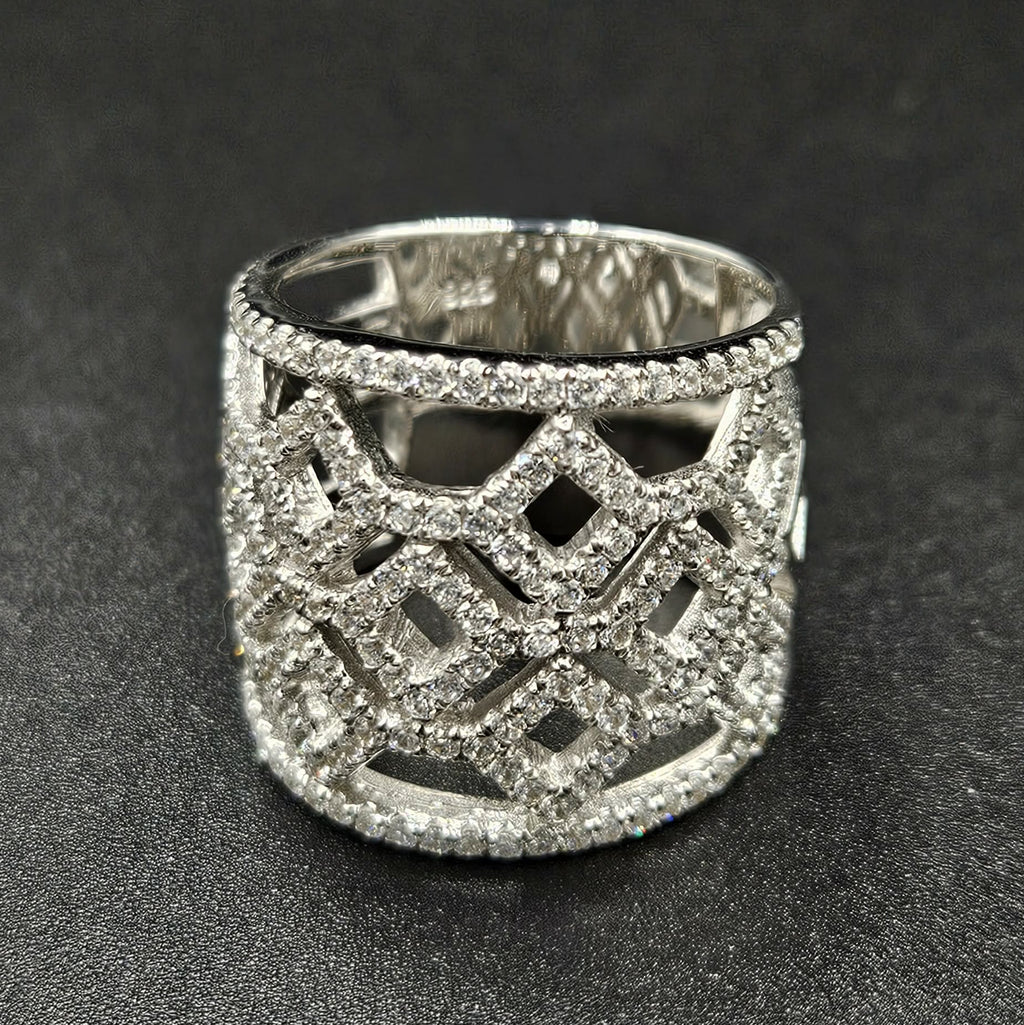 Brand New 925 Sterling Silver Cubic Zirconia Band Ring