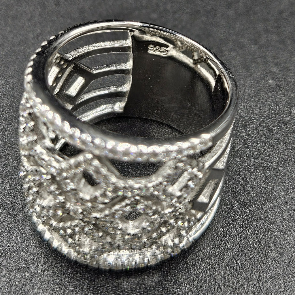 Brand New 925 Sterling Silver Cubic Zirconia Band Ring