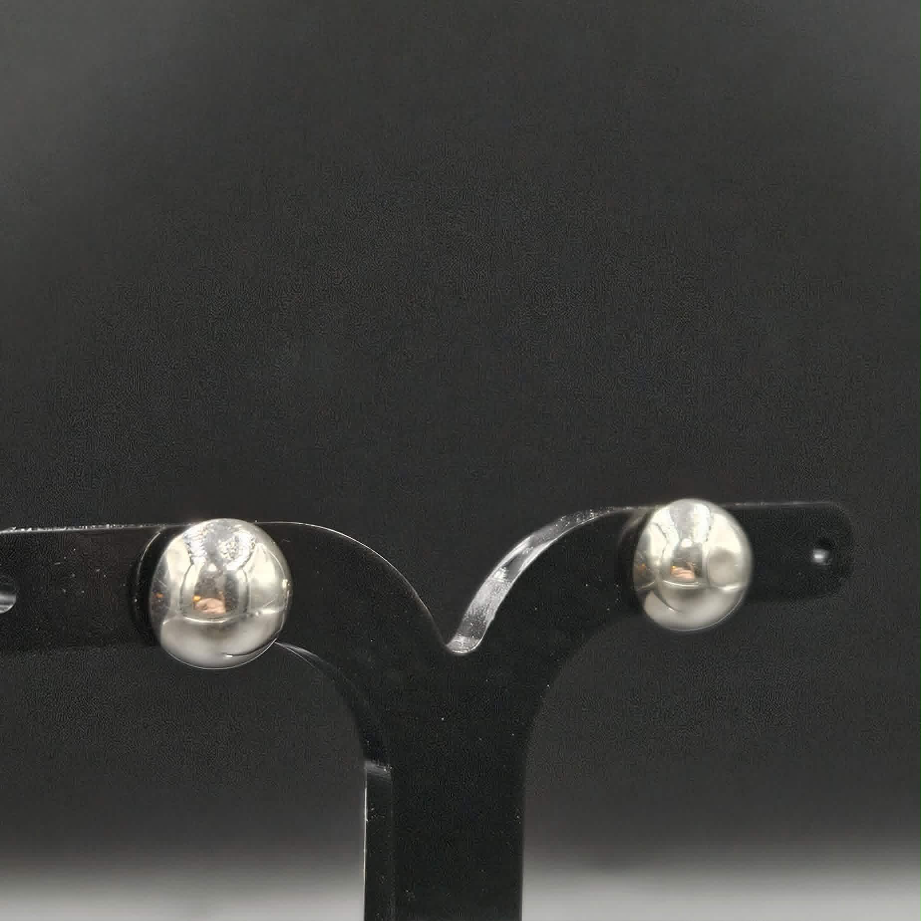 Sterling Silver Dome Stud Earrings