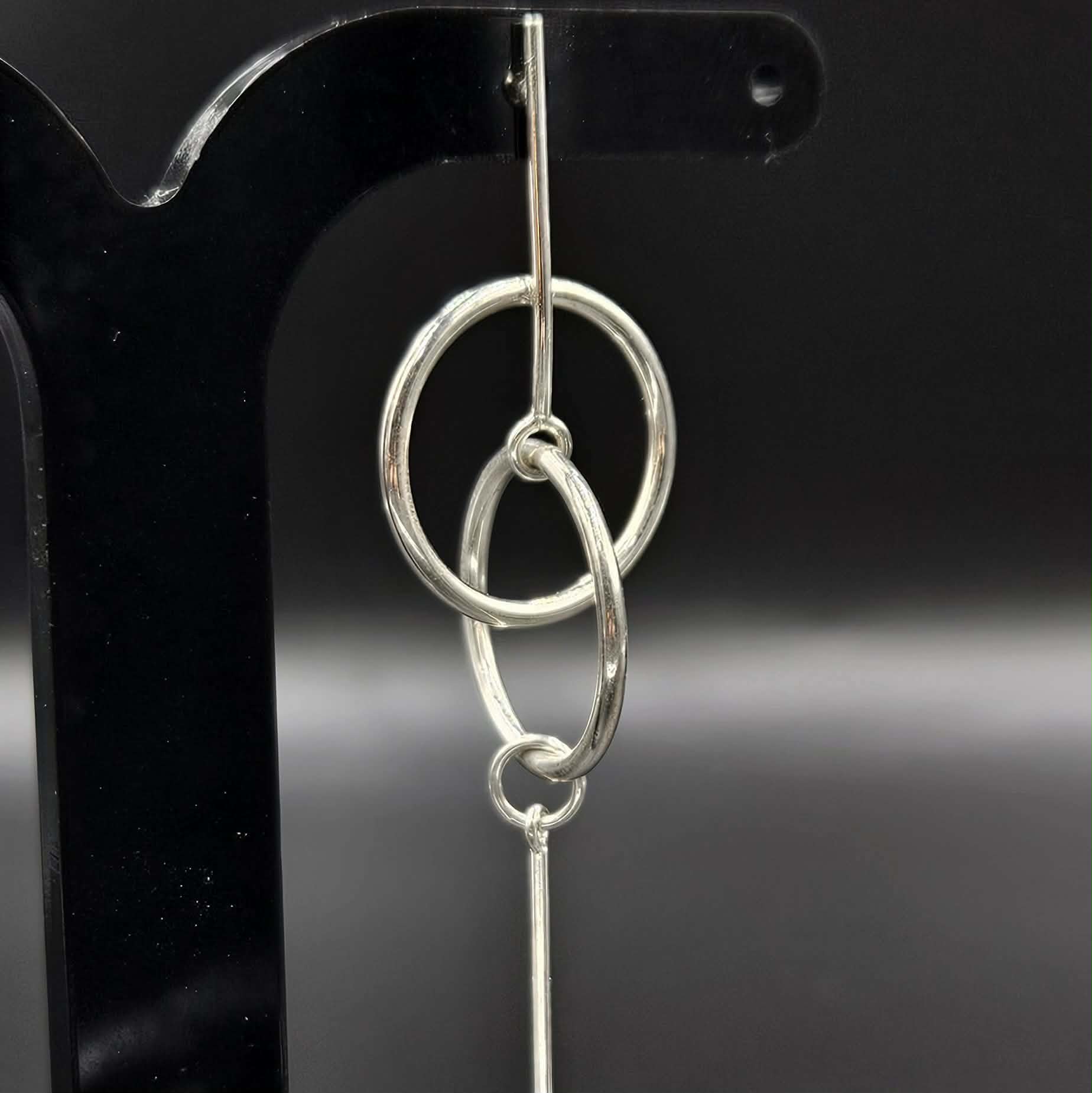 925 Sterling Silver Interlocking Circular Earrings