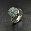 Silver Druzy Quartz Ring