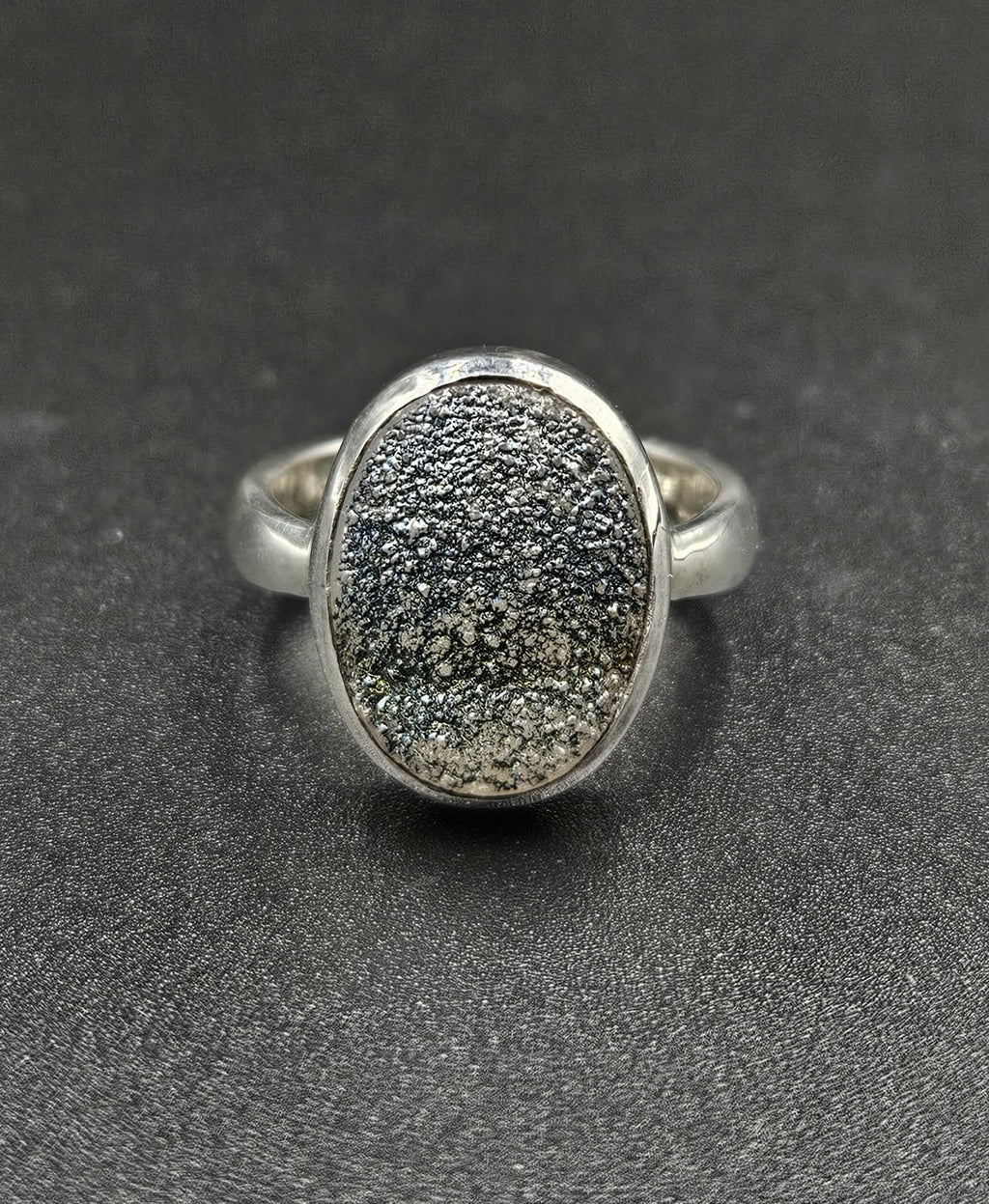 Silver Druzy Quartz Ring