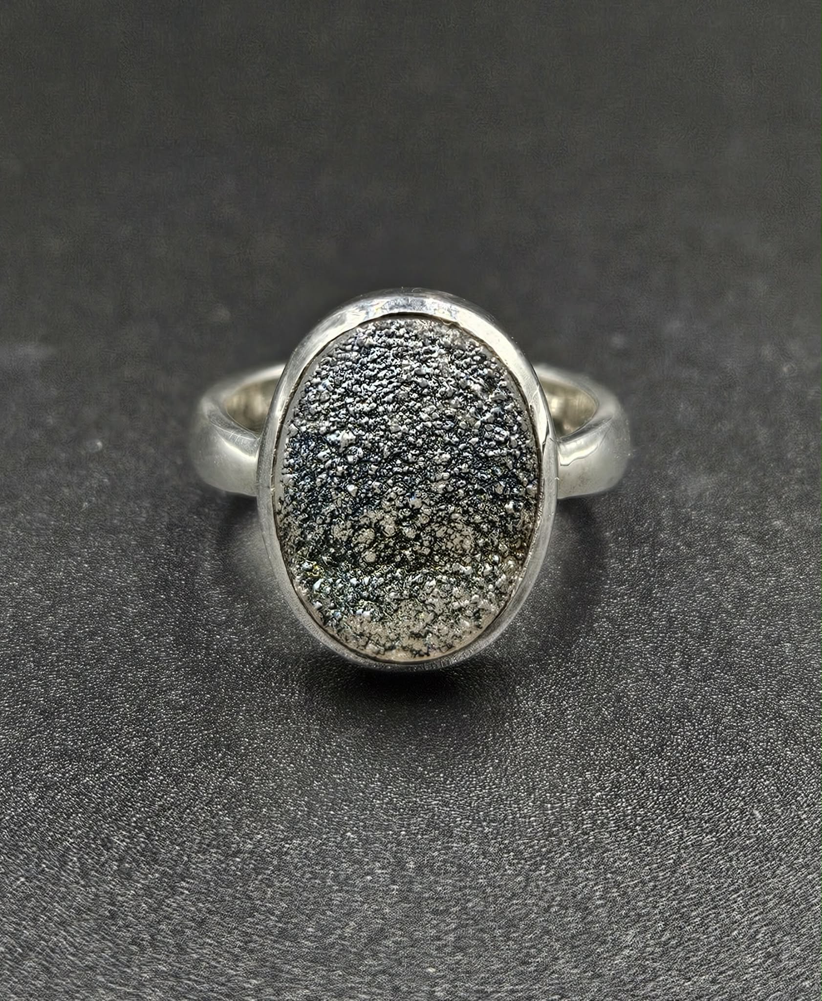 Silver Druzy Quartz Ring