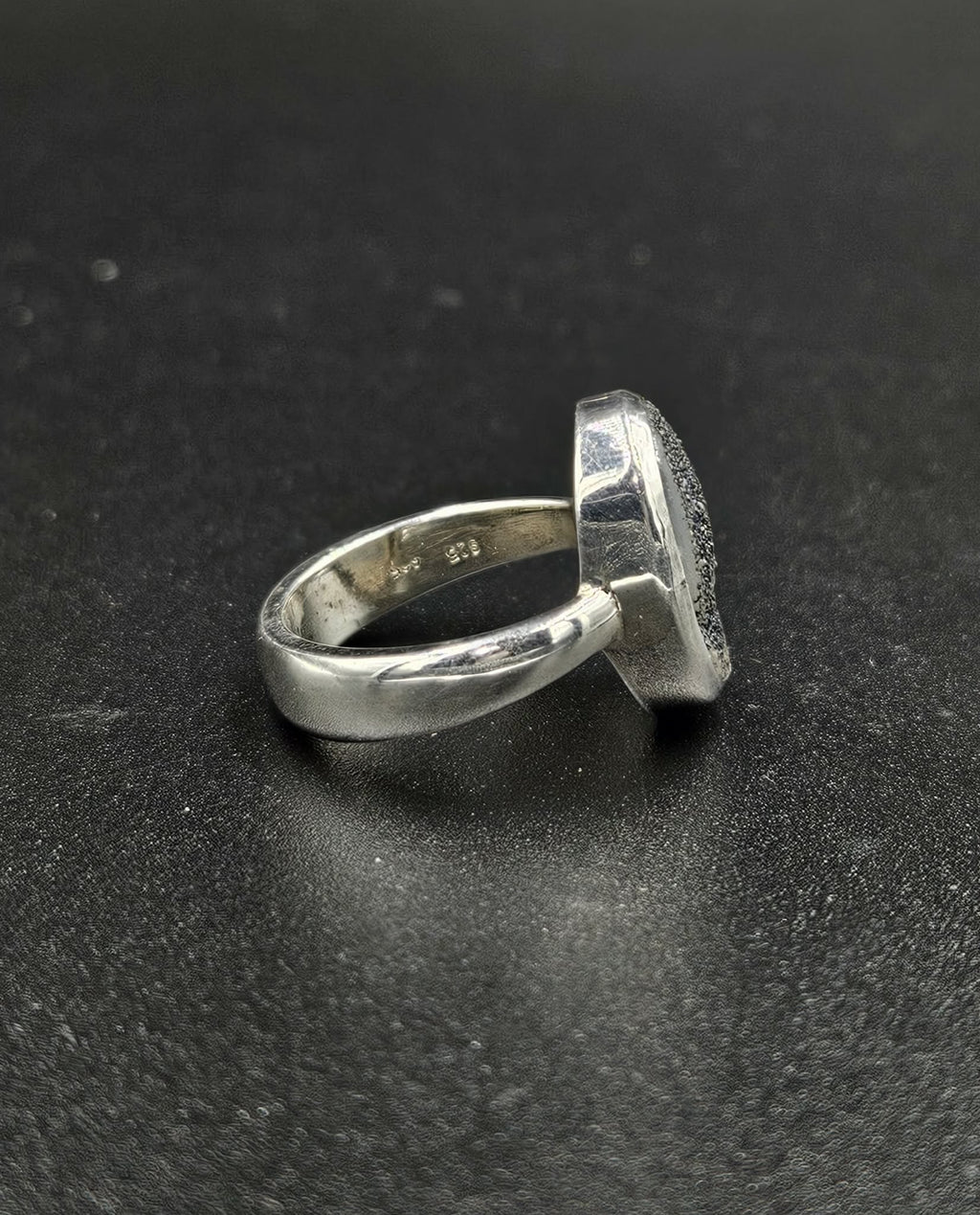 Silver Druzy Quartz Ring
