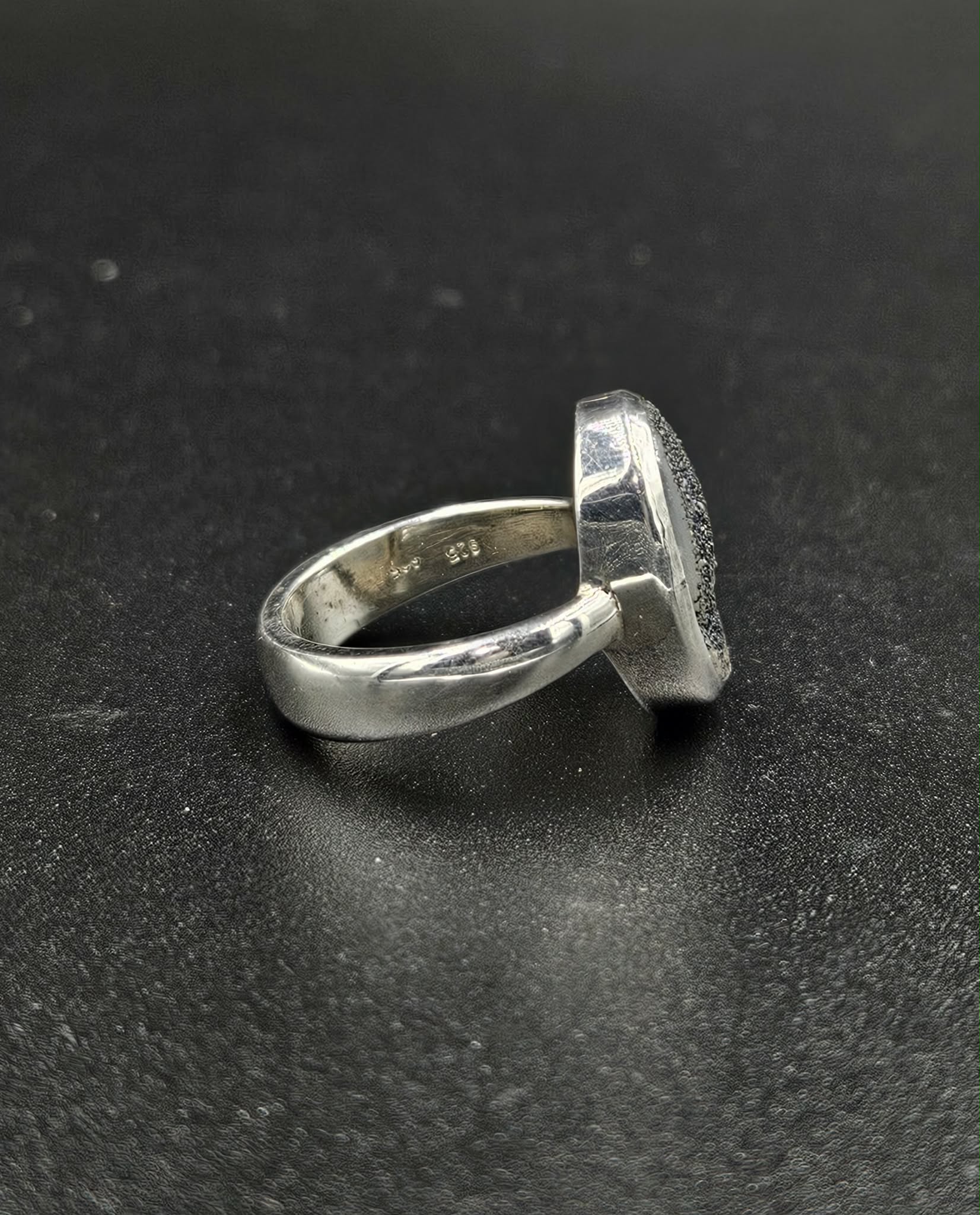 Silver Druzy Quartz Ring