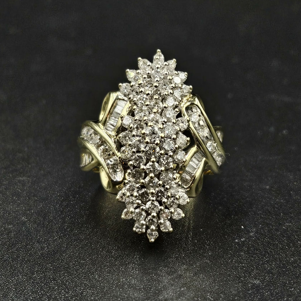 9ct Yellow Gold Diamond Dress Ring