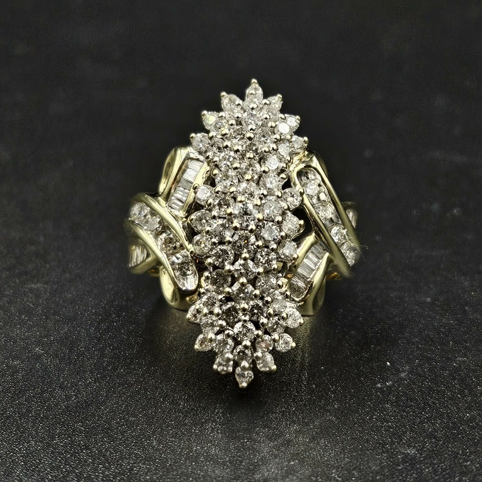 9ct Yellow Gold Diamond Dress Ring