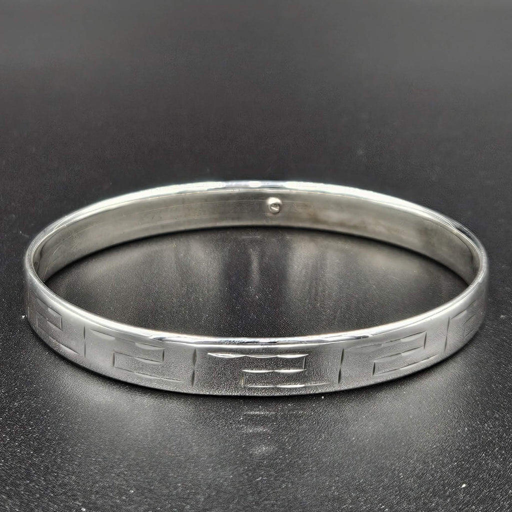 Sterling Silver Egyptian Patterned Bangle