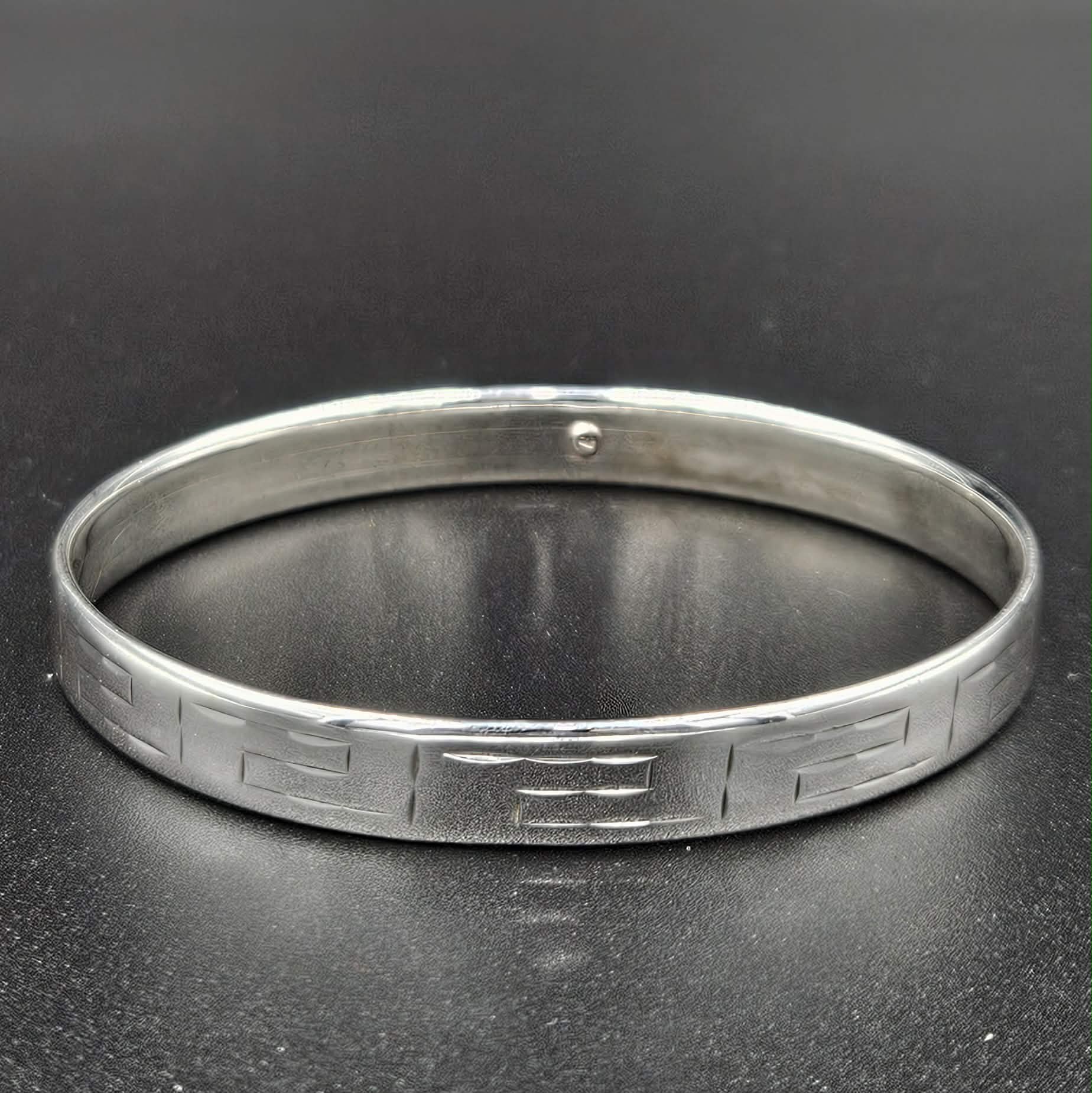 Sterling Silver Egyptian Patterned Bangle