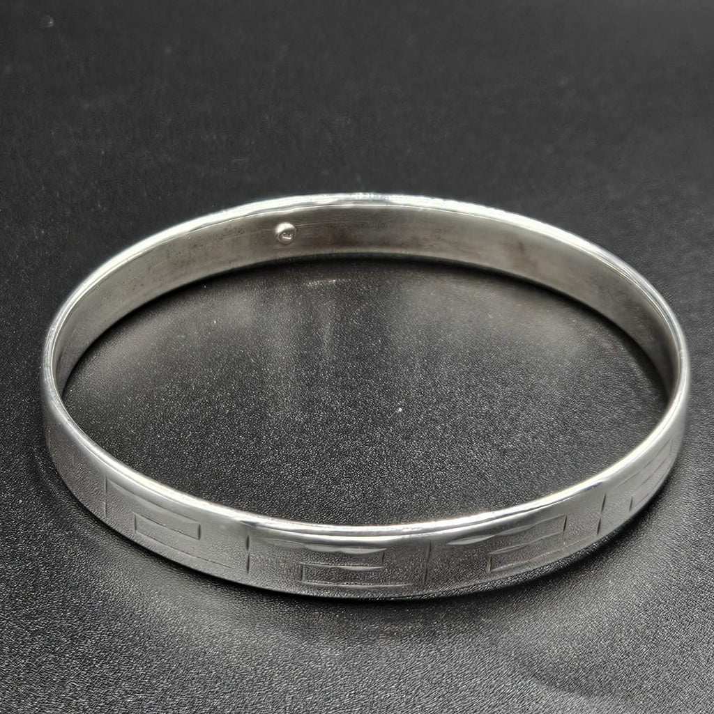 Sterling Silver Egyptian Patterned Bangle