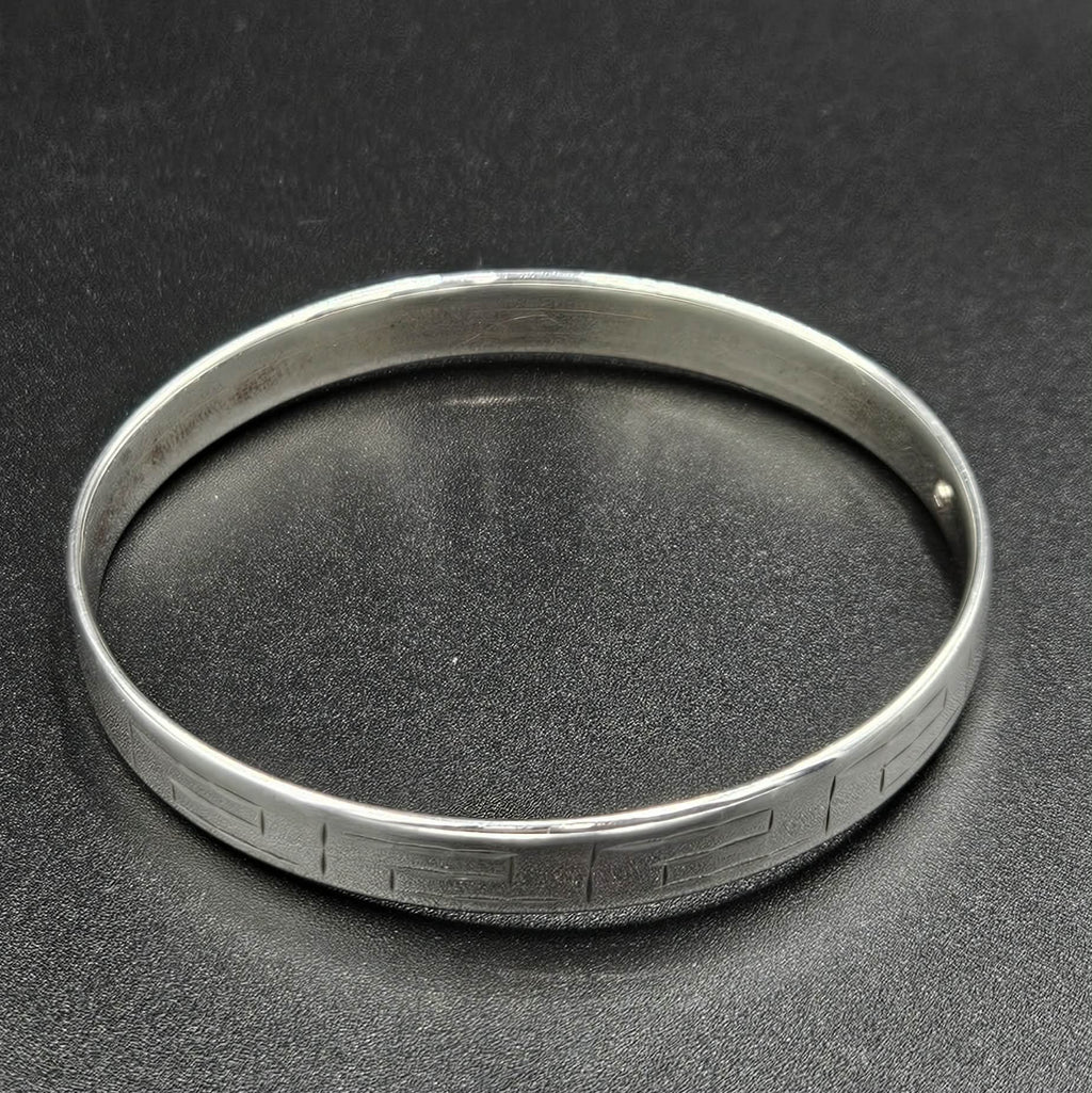 Sterling Silver Egyptian Patterned Bangle