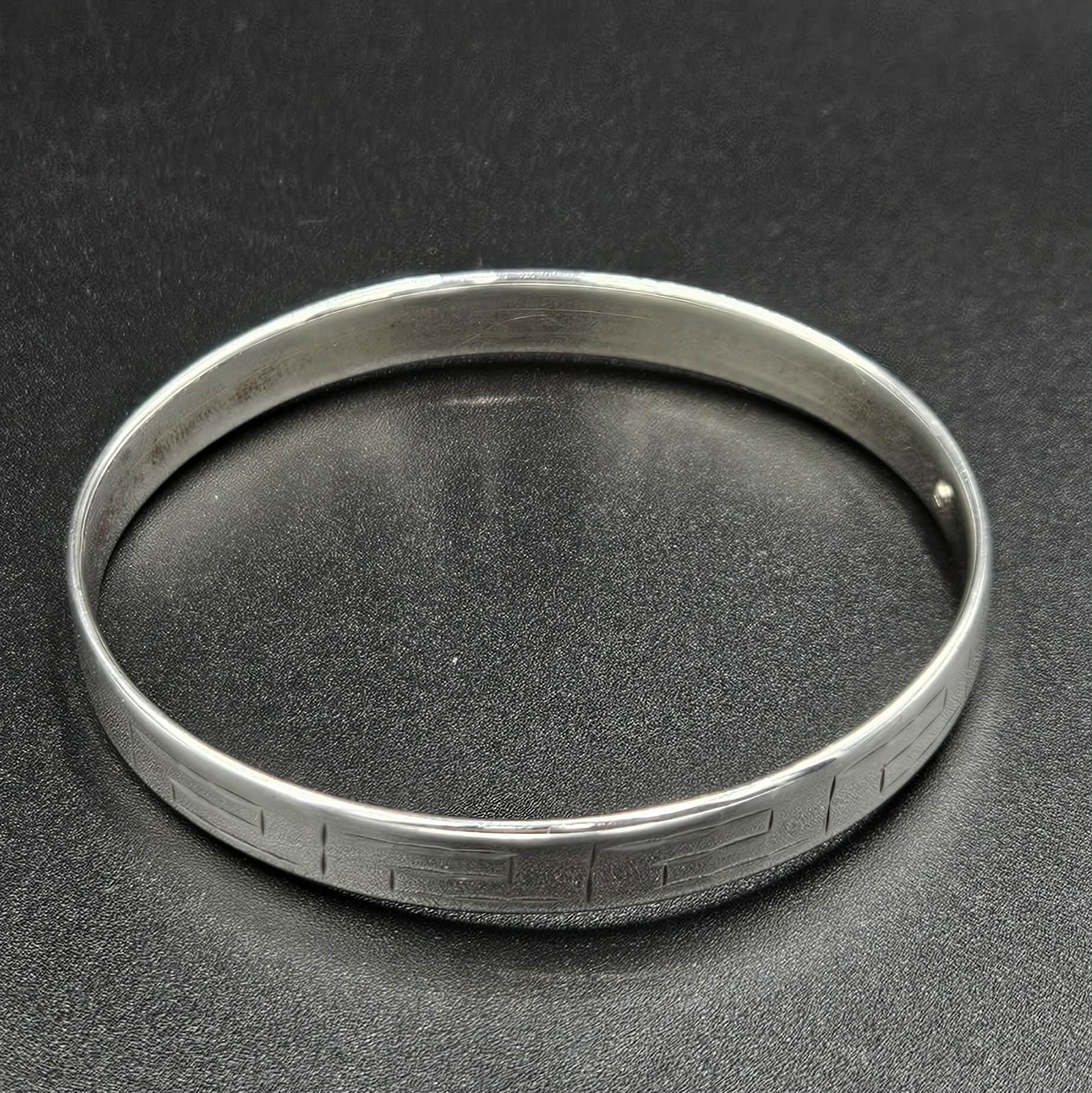 Sterling Silver Egyptian Patterned Bangle