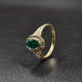 9ct Yellow Gold Emerald & Diamond Ring