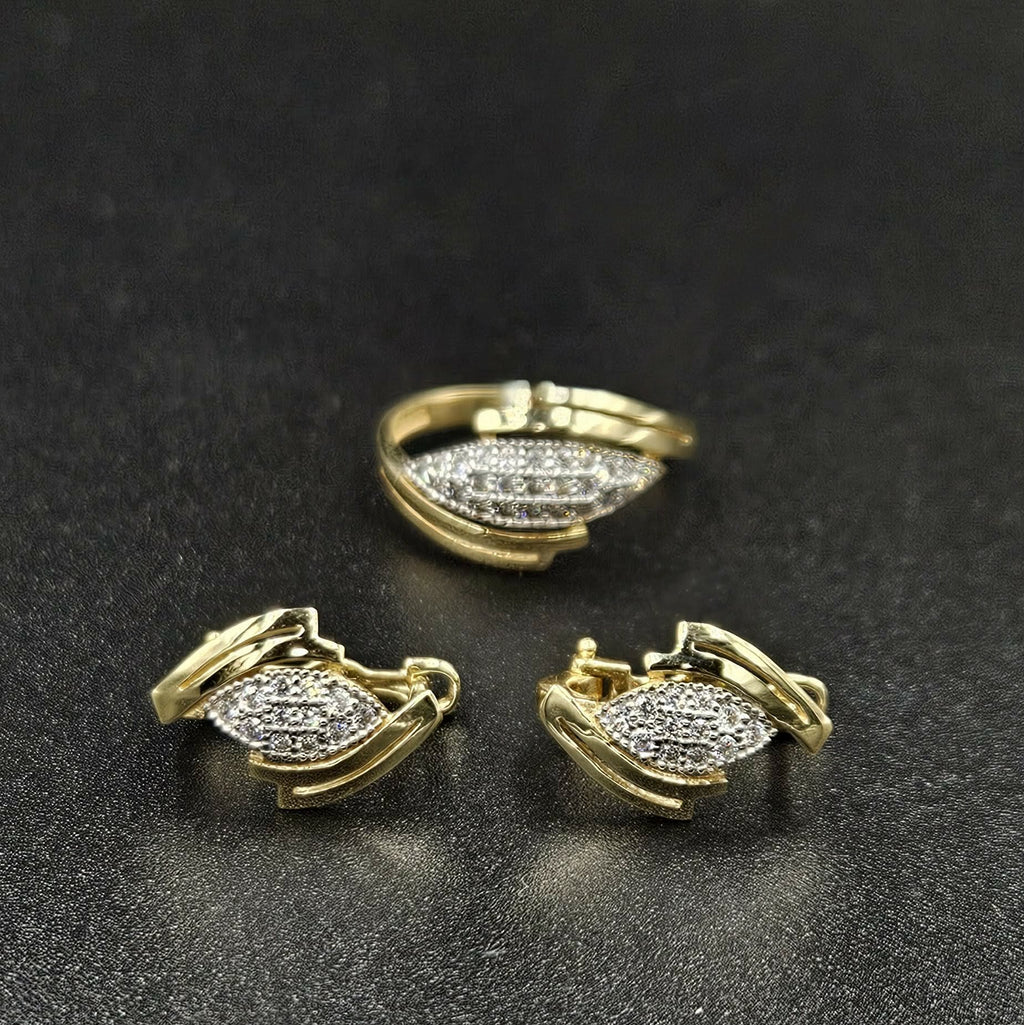 10ct Yellow Gold Diamond (Earrings only)