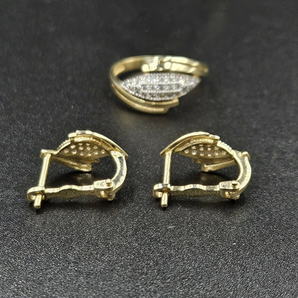 10ct Yellow Gold Diamond (Earrings only)