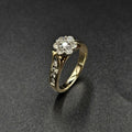 9ct Yellow Gold Diamond Floral Design Ring