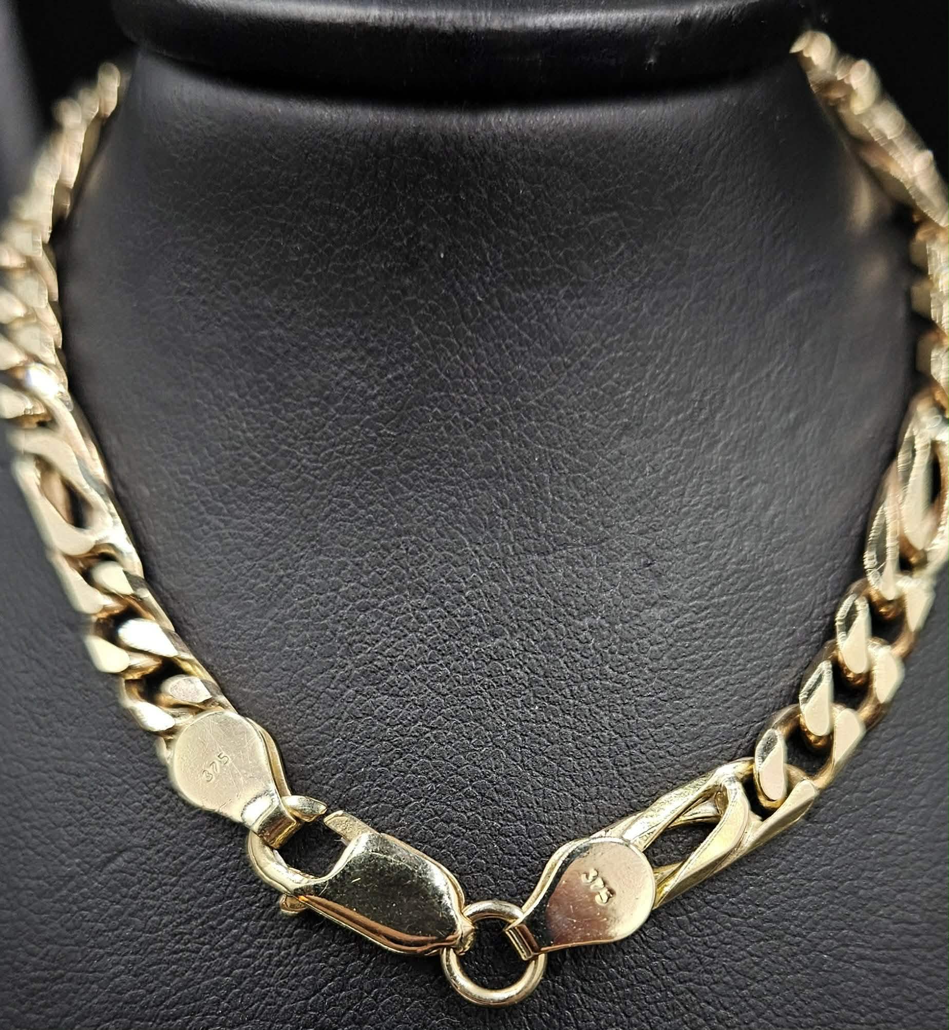 9ct Yellow Gold Figaro Style Bracelet