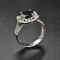 Brand New Sterling Silver Onyx & Cubic Zirconia Ring