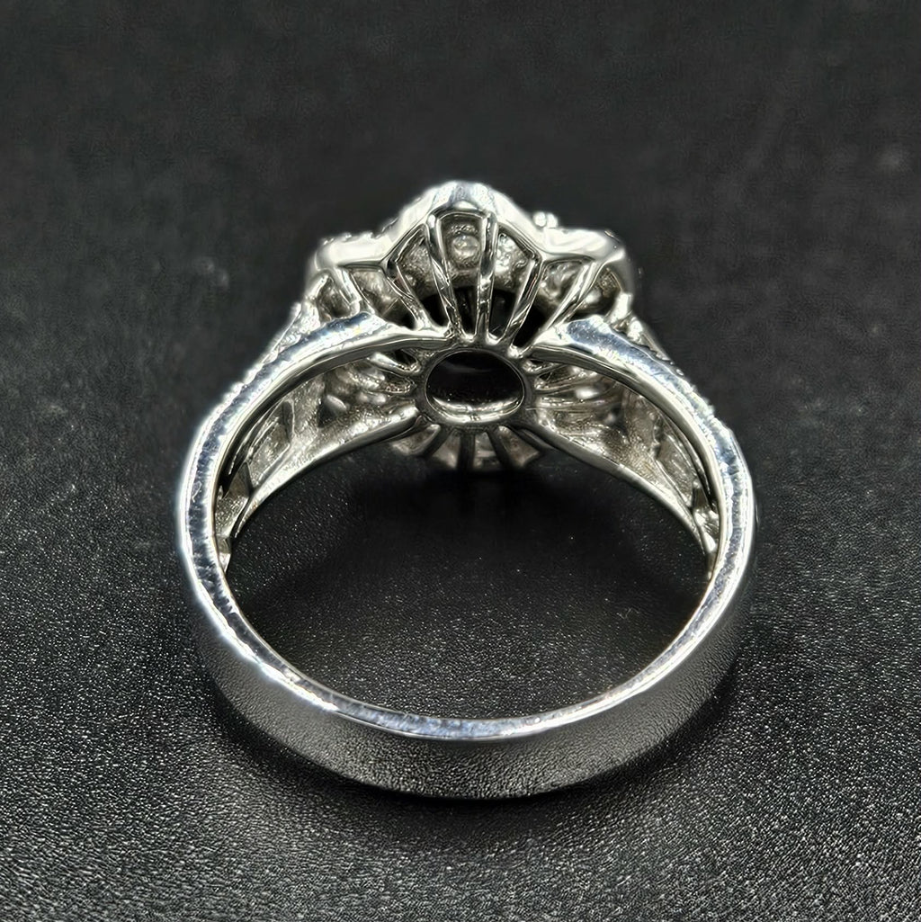 Brand New Sterling Silver Onyx & Cubic Zirconia Ring