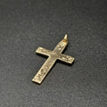 9ct Yellow Gold Floral Design Cross Pendant