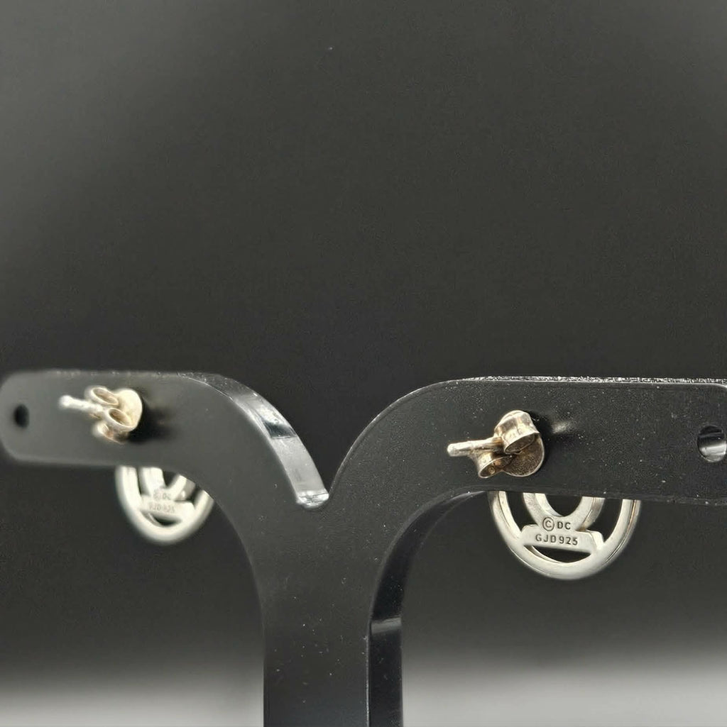 Sterling Silver Green Lantern Stud Earrings