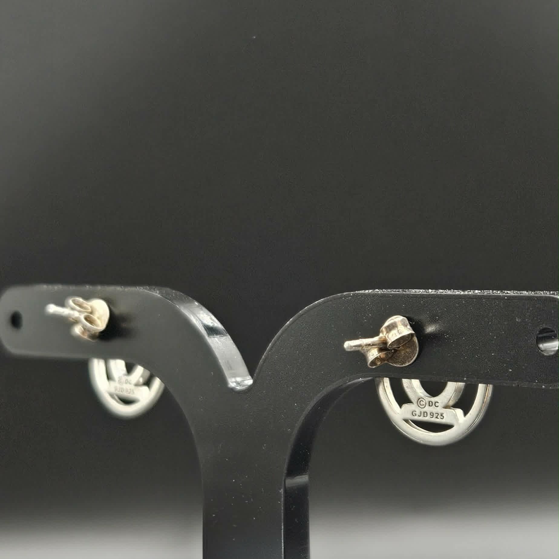 Sterling Silver Green Lantern Stud Earrings