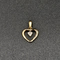 9ct Yellow Gold Diamond Heart Pendant