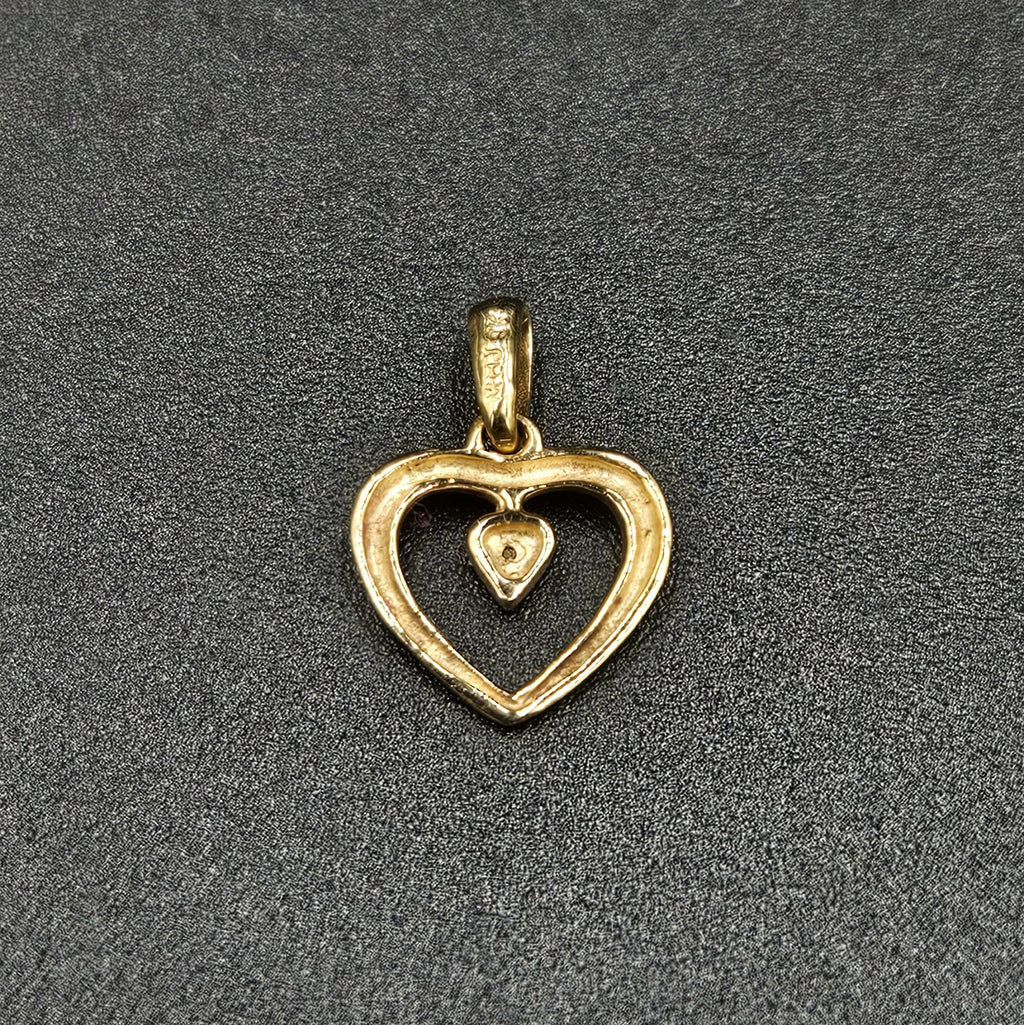 9ct Yellow Gold Diamond Heart Pendant
