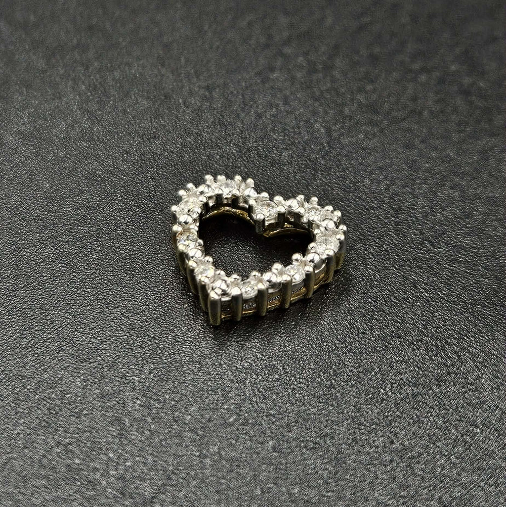 9ct Yellow Gold Diamond Heart Pendant