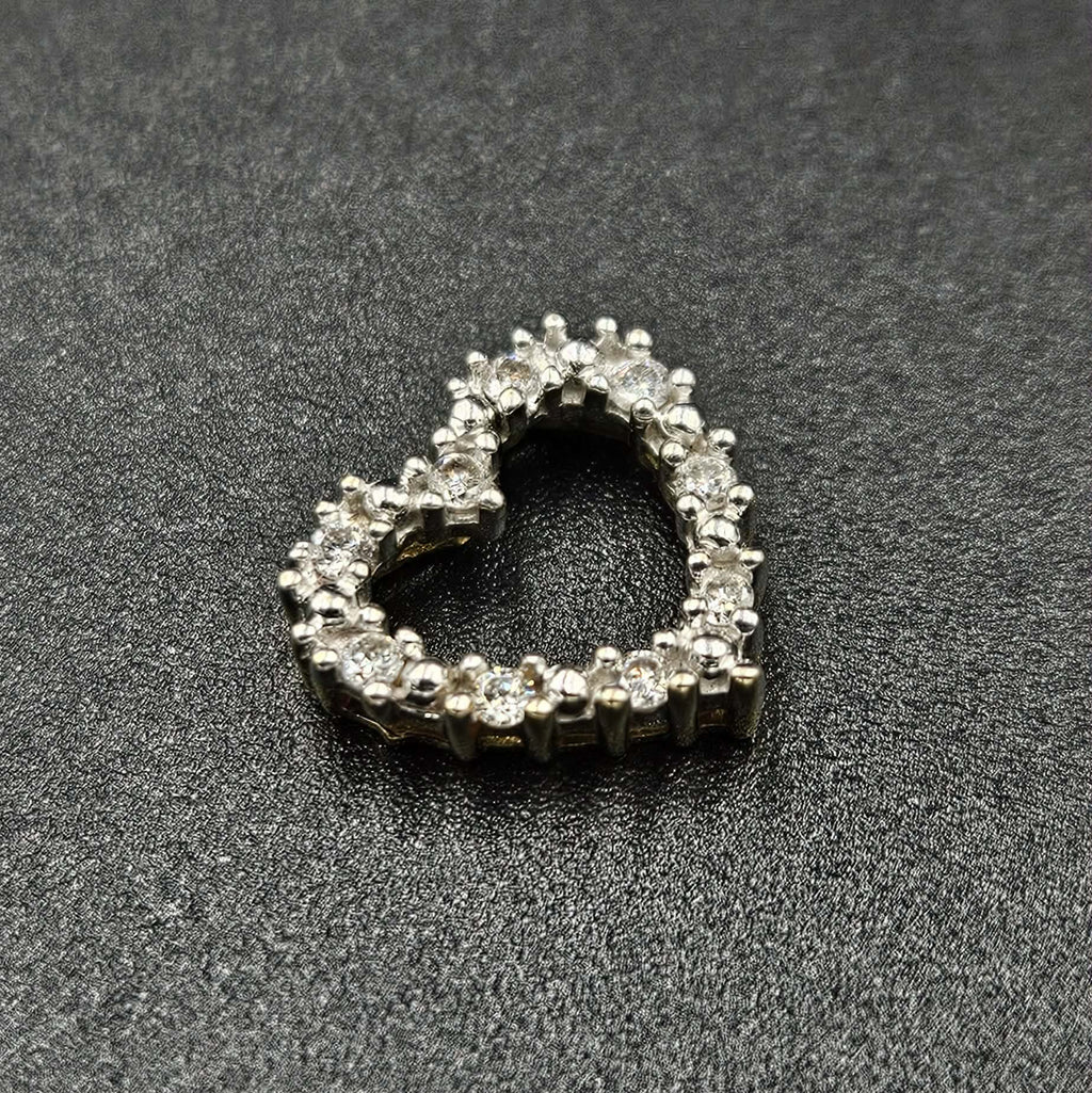9ct Yellow Gold Diamond Heart Pendant