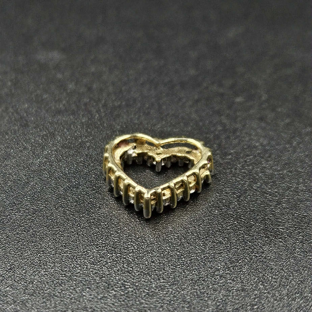 9ct Yellow Gold Diamond Heart Pendant