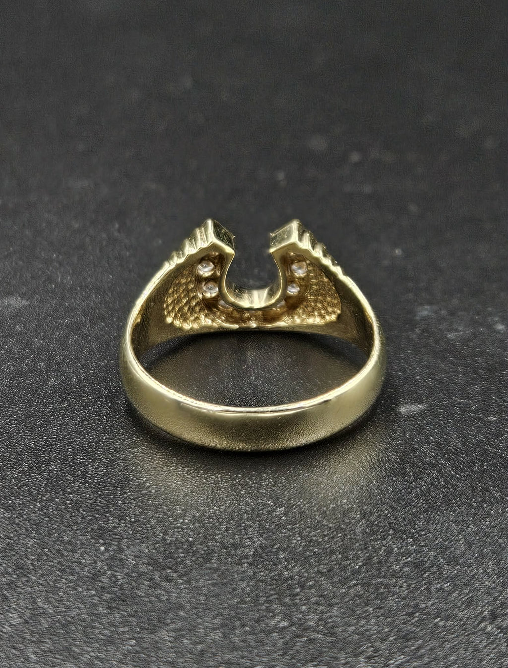 9ct Yellow Gold Diamond Horseshoe Ring