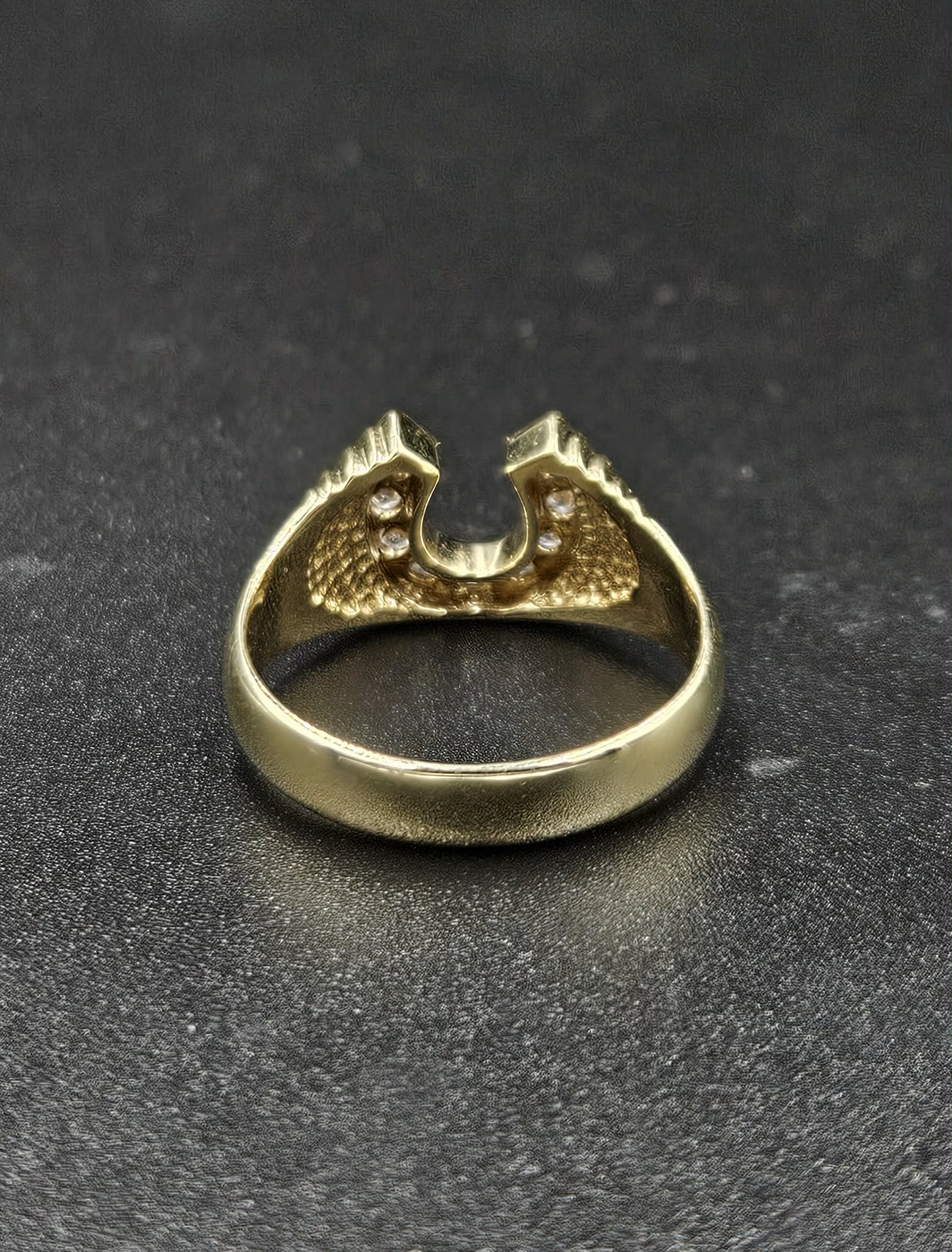9ct Yellow Gold Diamond Horseshoe Ring