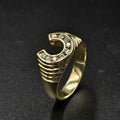9ct Yellow Gold Diamond Horseshoe Ring