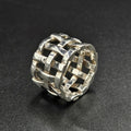 950 Sterling Silver Woven Basket Weave Style Ring
