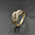 9ct Yellow Gold, Diamond Multi-Band Crossover Design Ring