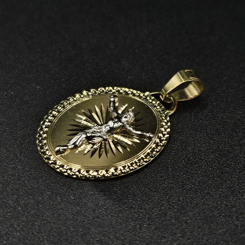 9ct Yellow & White Gold Jesus Pendant