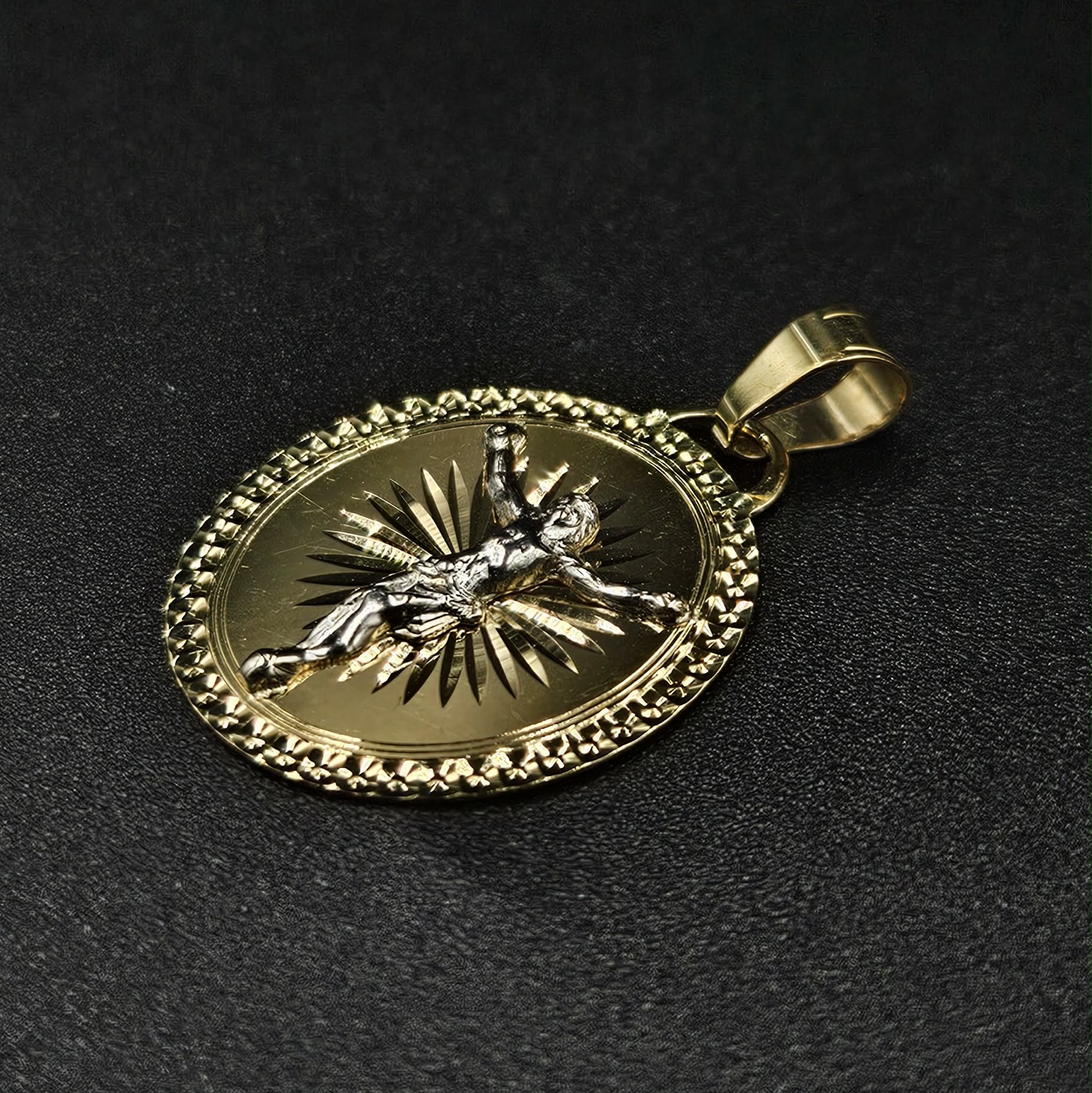 9ct Yellow & White Gold Jesus Pendant