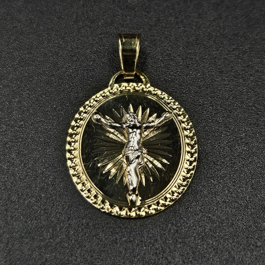 9ct Yellow & White Gold Jesus Pendant
